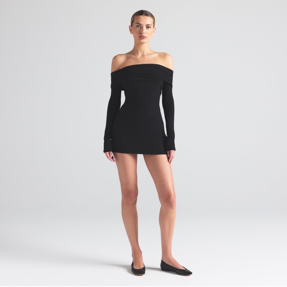 SKIMS OFF THE SHOULDER MINI DRESS- SOFT LOUNGE